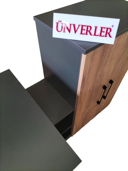 Ünverler Mobilya Çalışma Masası/Kitaplık/Dolap (Antrasit/ Atlantik)