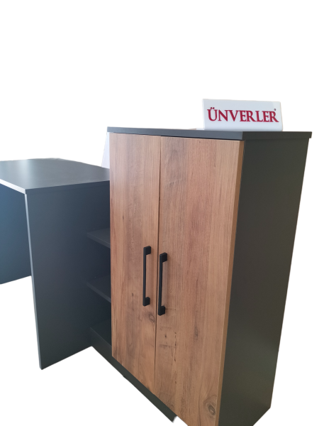 Ünverler Mobilya Çalışma Masası/Kitaplık/Dolap (ANTRASİT/BEYAZ) Atlantik Çam