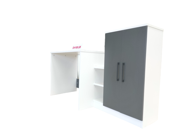 Ünverler Mobilya Çalışma Masası/Kitaplık/Dolap (Antrasit/ Atlantik) Beyaz/Antrasit