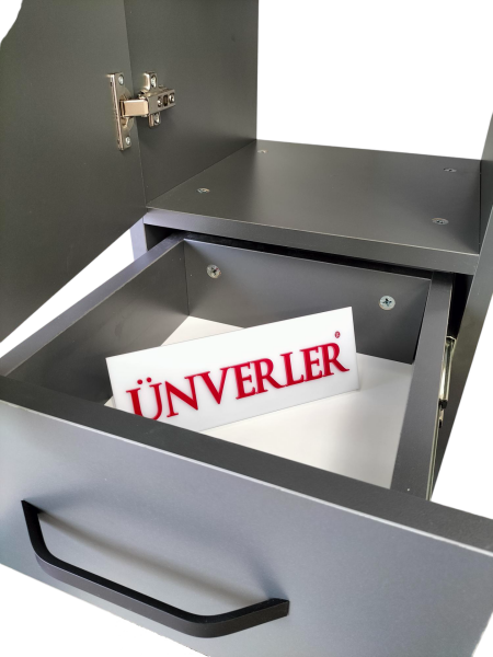 Ünverler Mobilya Çok Amaçlı Dolap Beyaz ANTRASİT