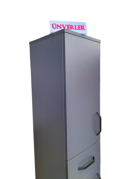 Ünverler Mobilya Çok Amaçlı Dolap Beyaz ANTRASİT