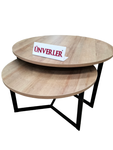 Ünverler Mobilya Oval MDF Zigon Sehpa 2'li