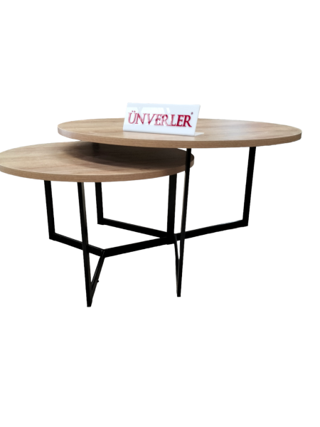 Ünverler Mobilya Oval MDF Zigon Sehpa 2'li